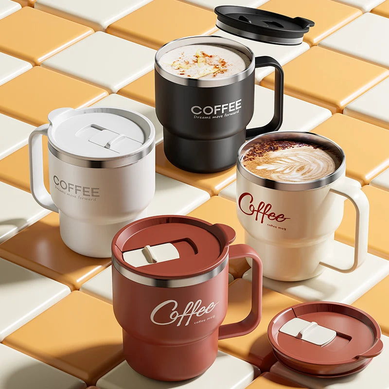 Double Layer Stainless Steel Coffee Mug – 400ML Insulated Cup