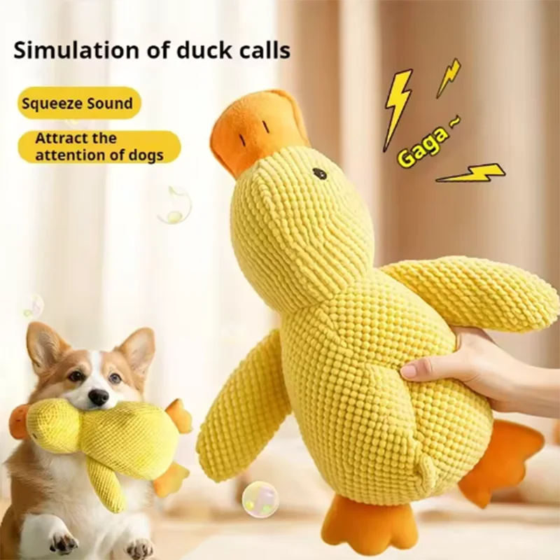 Dog Plush Hug Toy – Interactive Squeaky Duck Comfort Toy