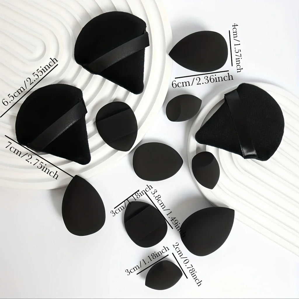 12-Piece Makeup Sponge & Powder Puff Set for Foundation & Loose Powder