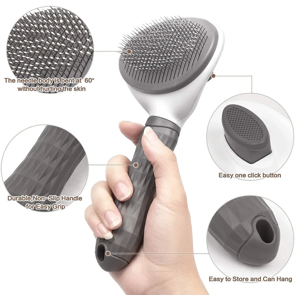 Self-Cleaning Pet Grooming Brush – Deshedding & Dematting Comb