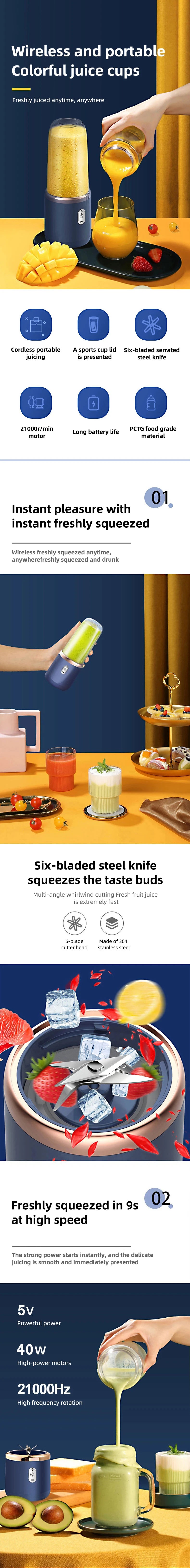 Portable USB Mini Juicer Cup – Handheld Travel Blender