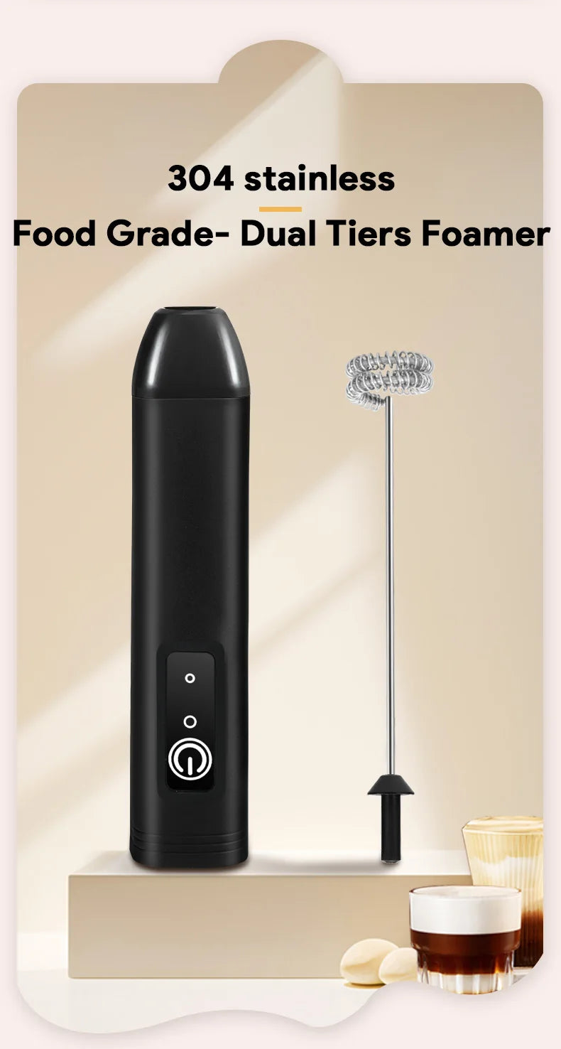 Electric Milk Frother & Egg Beater – USB Rechargeable Handheld Whisk
