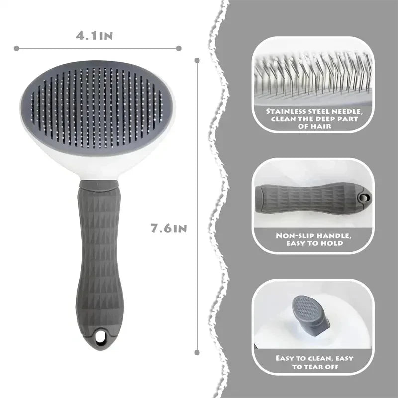 Self-Cleaning Pet Grooming Brush – Deshedding & Dematting Comb