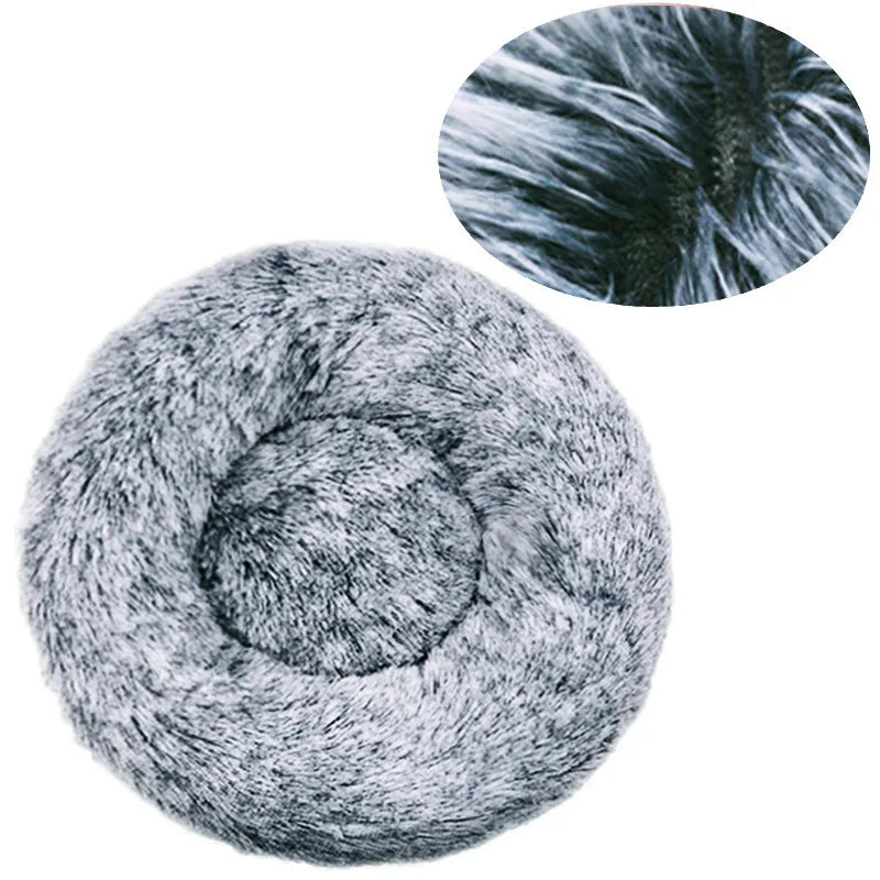 40-90CM Round Plush Pet Bed for Dogs & Cats, Soft Warm Sleeping Bed in 6 Sizes