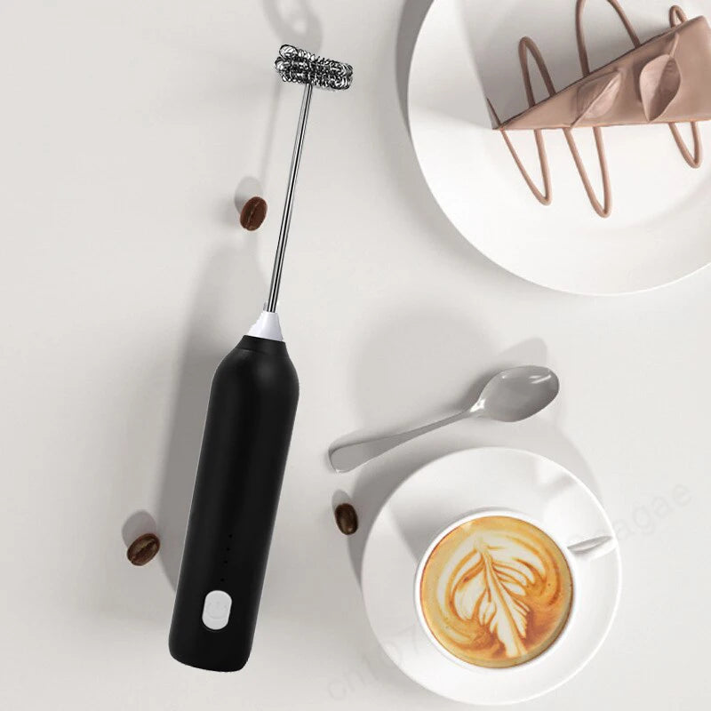 Electric Milk Frother & Egg Beater – USB Rechargeable Handheld Whisk