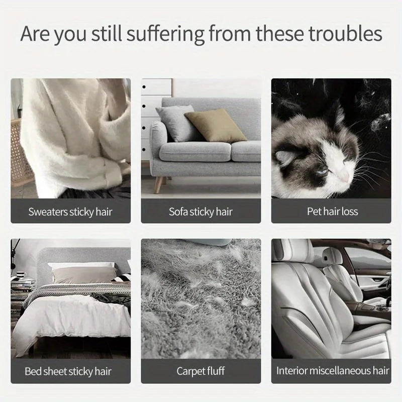 Double-Sided Pet Hair Remover – Reusable Lint Brush for Sofa & Clothes