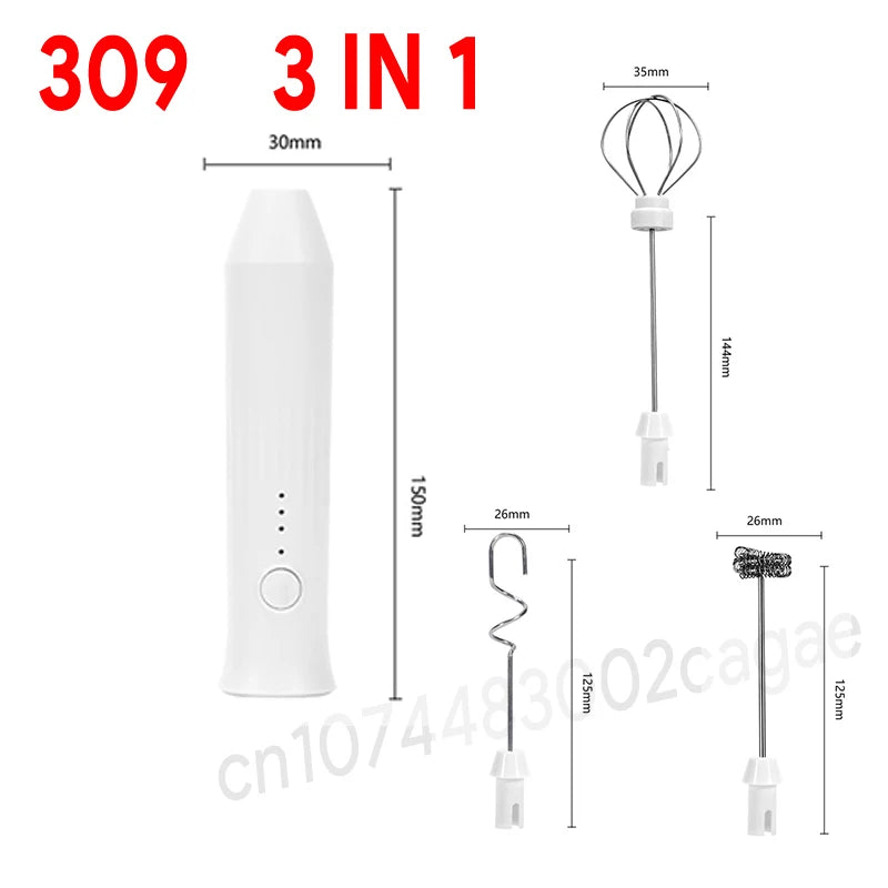 Electric Milk Frother & Egg Beater – USB Rechargeable Handheld Whisk