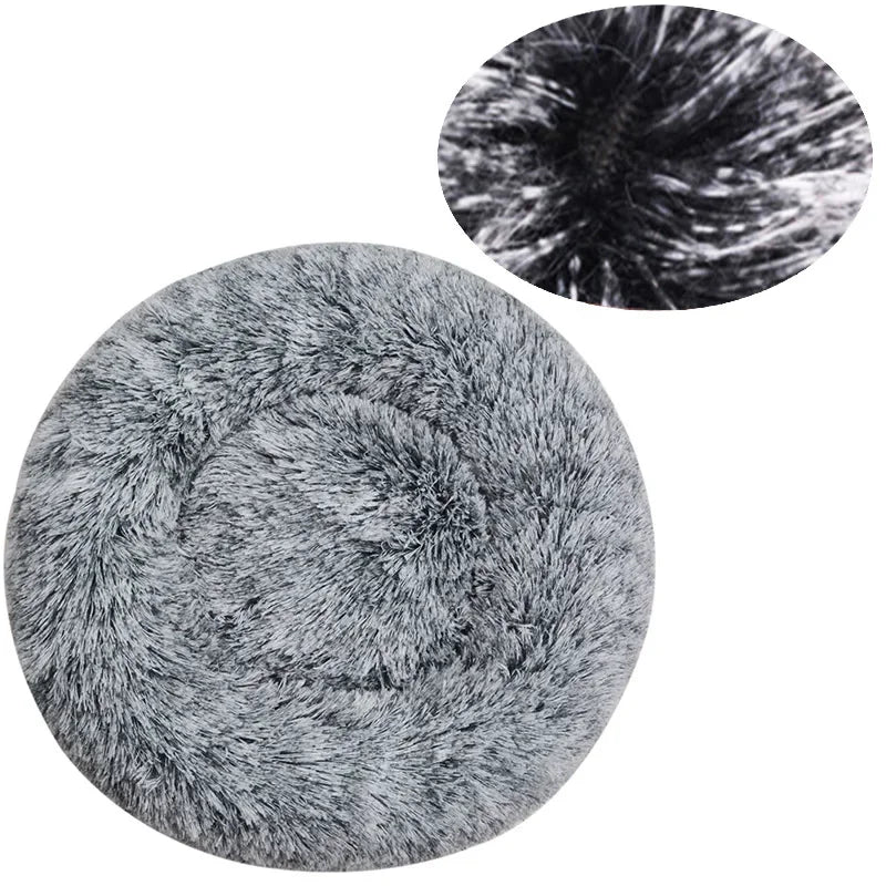 40-90CM Round Plush Pet Bed for Dogs & Cats, Soft Warm Sleeping Bed in 6 Sizes