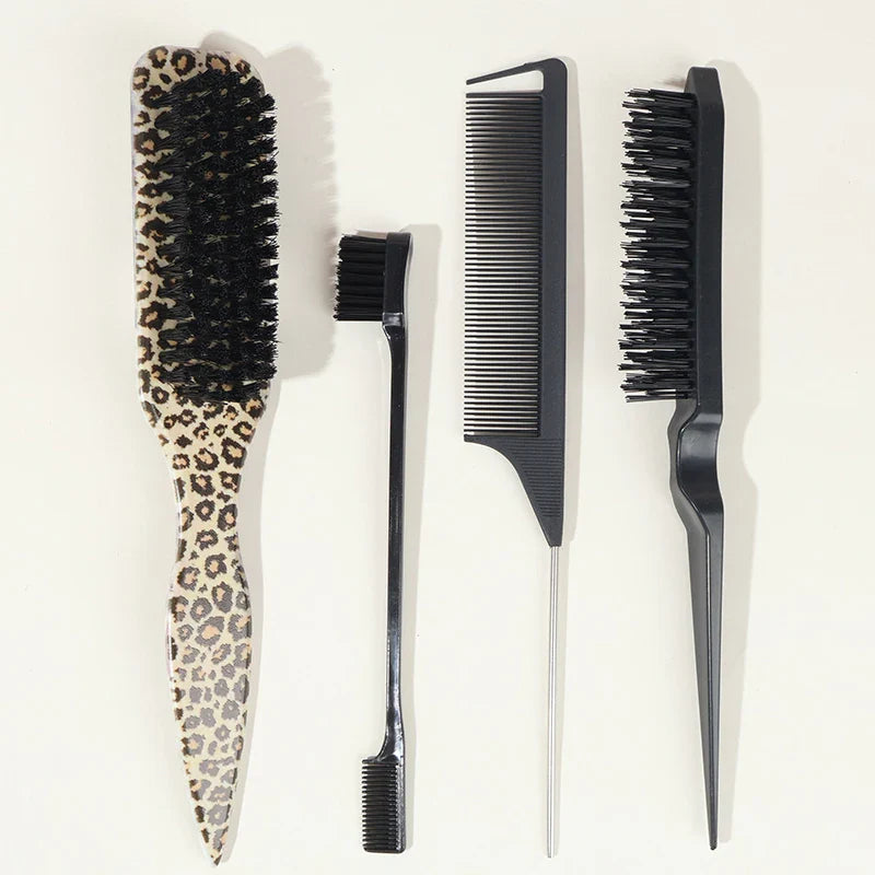 Slick Back Bristle Hair Brush for Ponytail, Bun & Flyaway Control