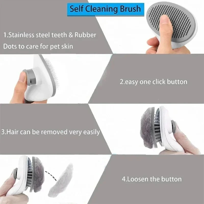 Self-Cleaning Pet Grooming Brush – Deshedding & Dematting Comb