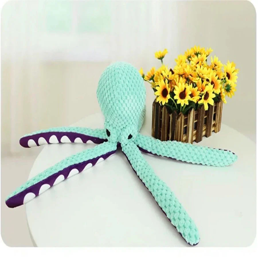 Plush Octopus Interactive Dog Toy with Squeaky Fun for Puppies & Dogs