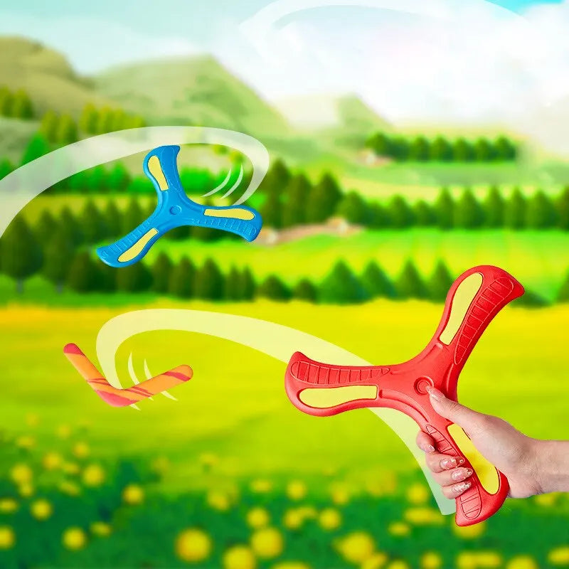 Soft Three-Leaf Boomerang Flying Disc Toy – Outdoor Interactive Sports Toy for Kids & Adults