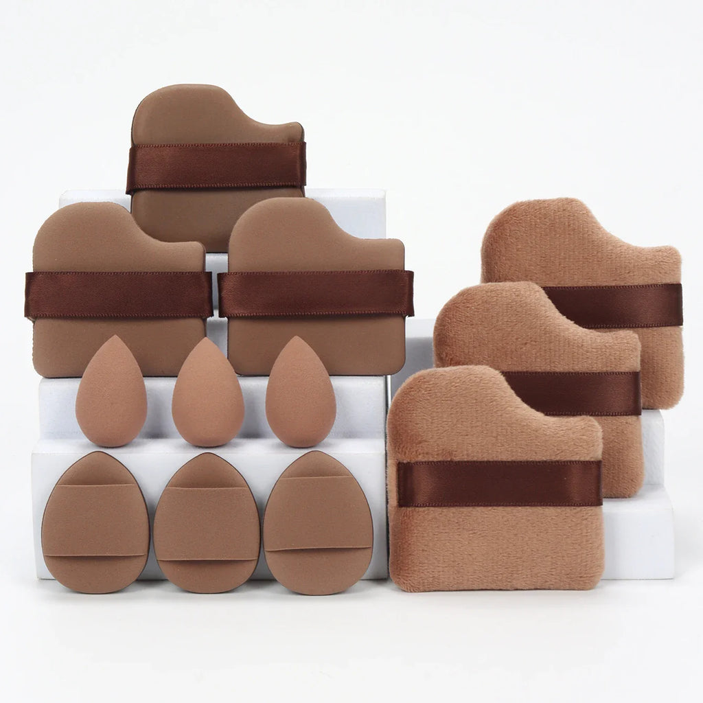 12-Piece Makeup Sponge & Powder Puff Set for Foundation & Loose Powder