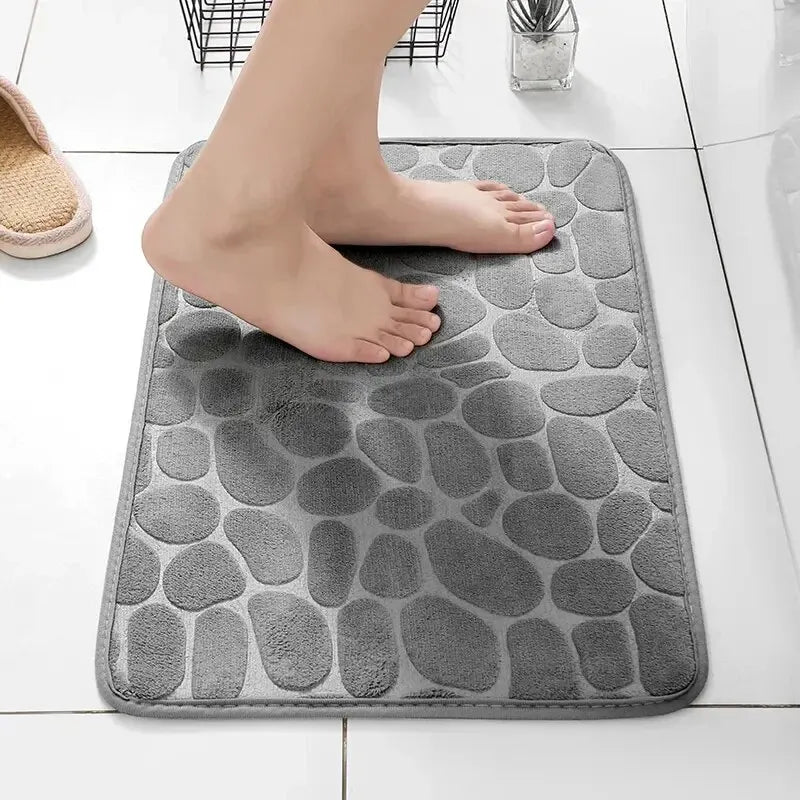 Embossed Pebble Bath Mat – Anti-Slip Bathroom & Living Room Rug