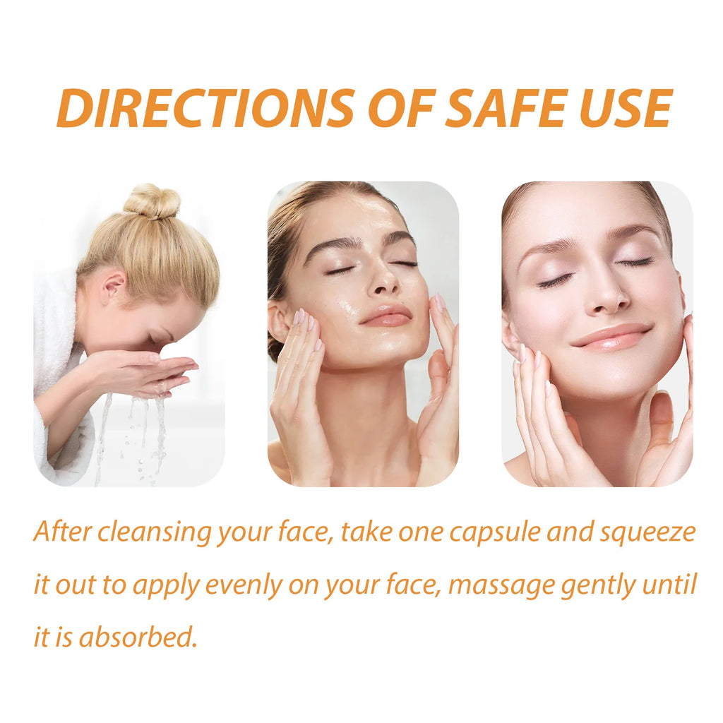 50-Piece Collagen Face Serum Capsules – Hyaluronic Acid Essence for Firming & Hydrating Skin Care