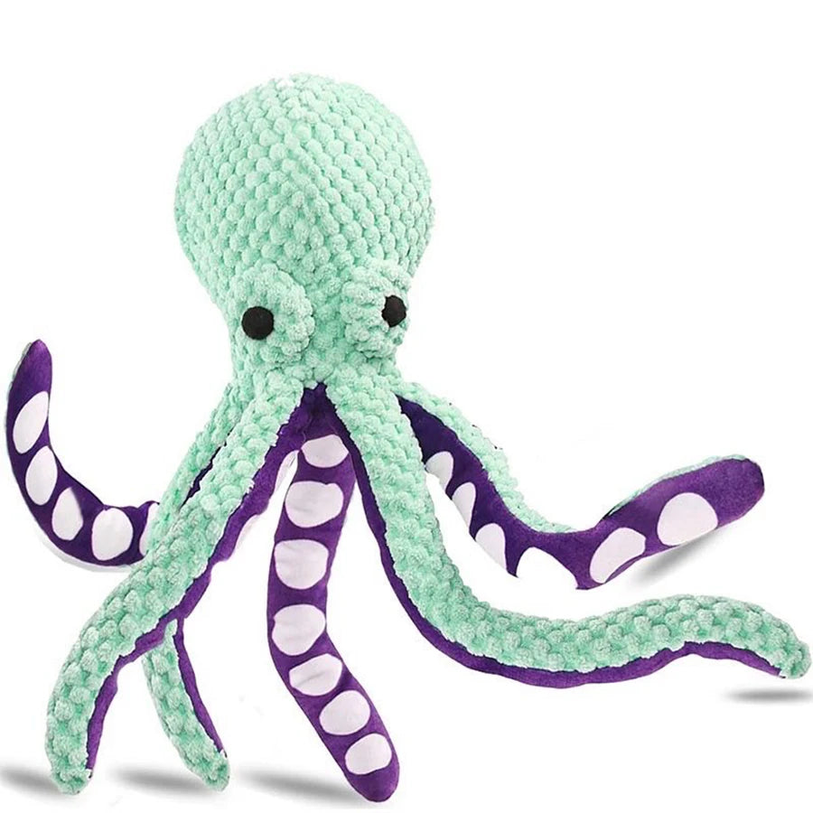 Interactive Plush Octopus Dog Toy – Squeaky Chew Toy for Small & Large Dogs