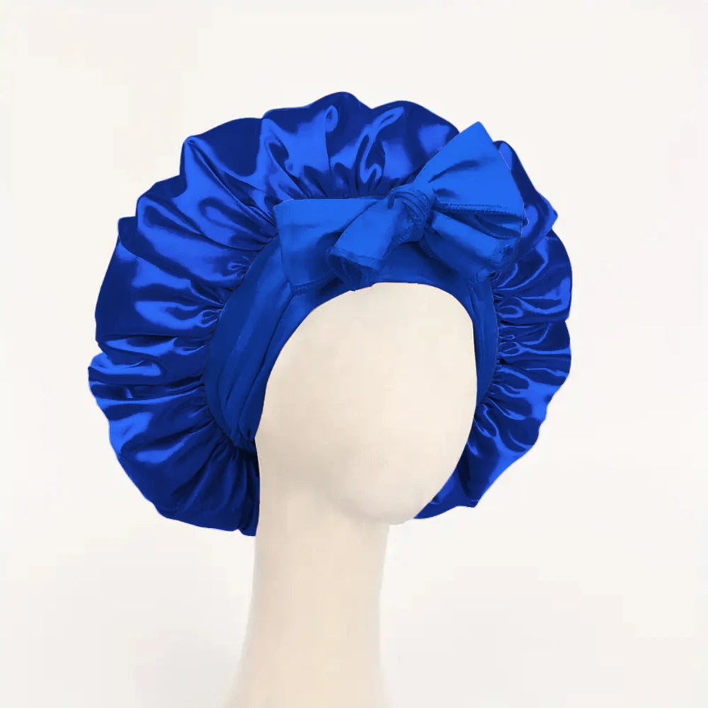 Satin Silk Hair Bonnet – Adjustable Sleeping Bonnet for Women & Men
