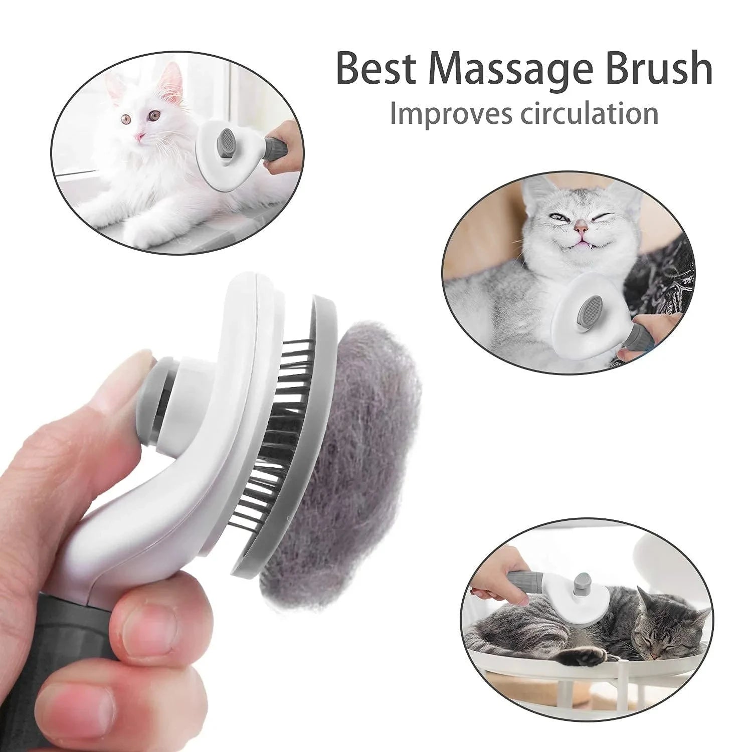 Self-Cleaning Pet Grooming Brush – Deshedding & Dematting Comb
