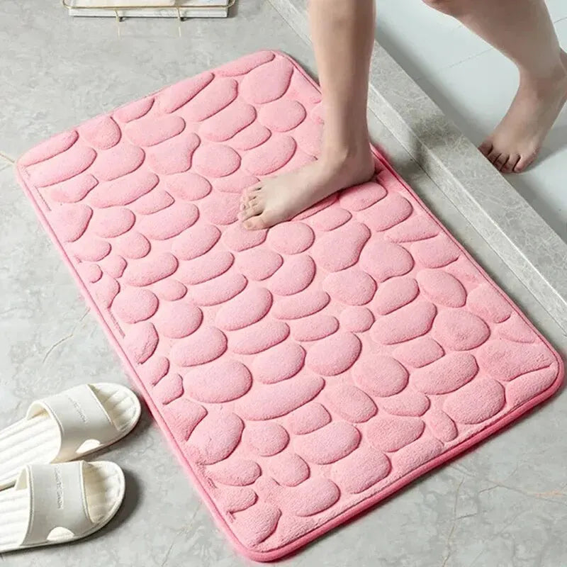 Embossed Pebble Bath Mat – Anti-Slip Bathroom & Living Room Rug