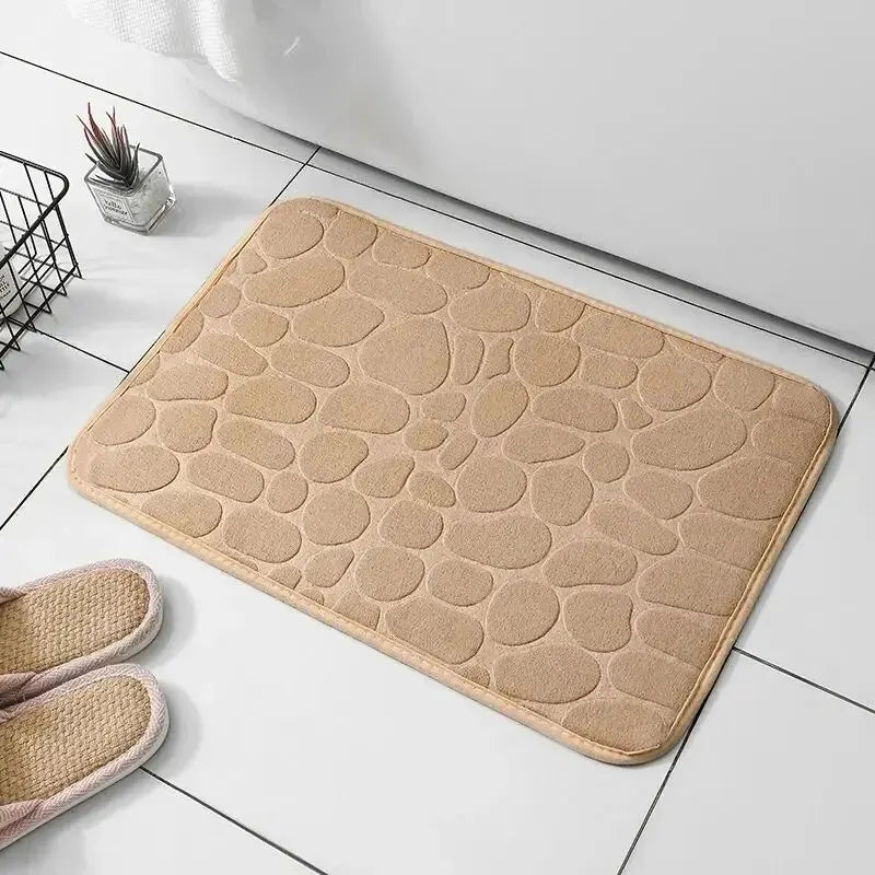 Embossed Pebble Bath Mat – Anti-Slip Bathroom & Living Room Rug