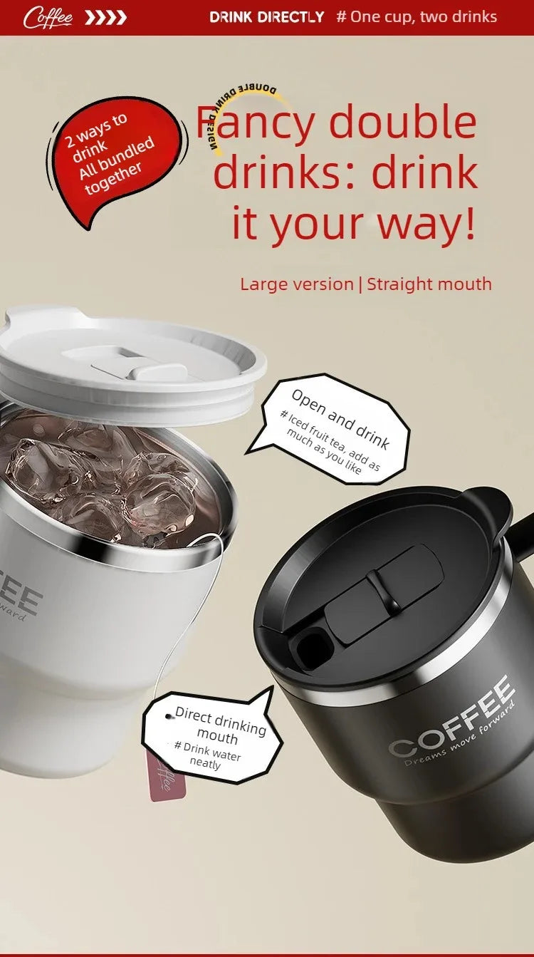 Double Layer Stainless Steel Coffee Mug – 400ML Insulated Cup