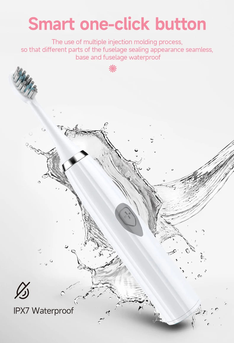 Electric Toothbrush for Adults – Soft DuPont Bristles Waterproof