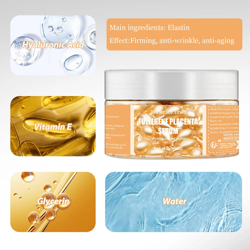 50-Piece Collagen Face Serum Capsules – Hyaluronic Acid Essence for Firming & Hydrating Skin Care