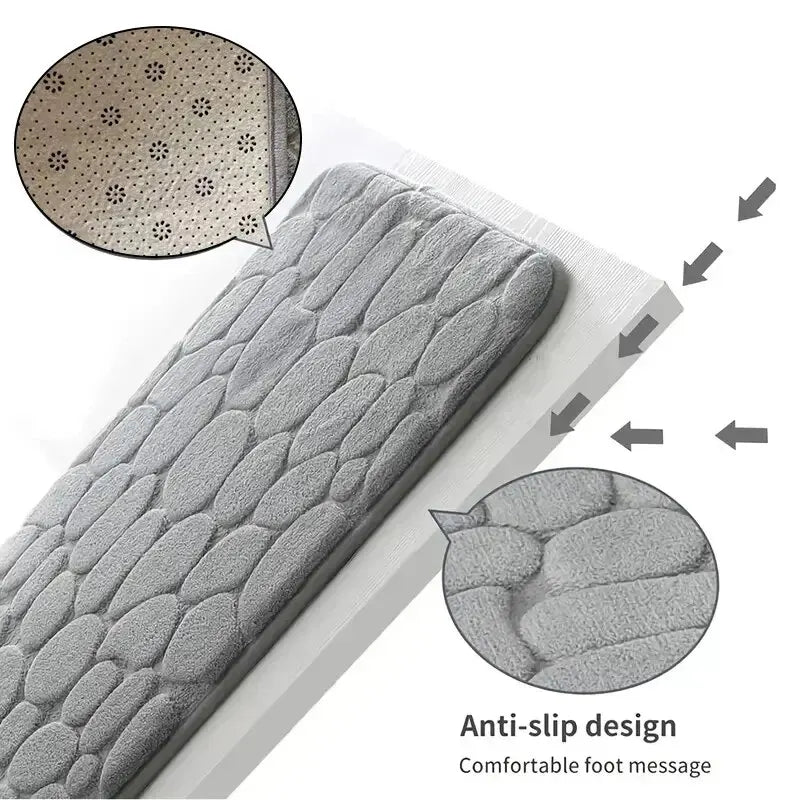Embossed Pebble Bath Mat – Anti-Slip Bathroom & Living Room Rug