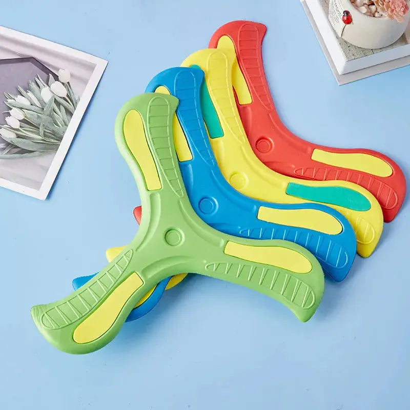 Soft Three-Leaf Boomerang Flying Disc Toy – Outdoor Interactive Sports Toy for Kids & Adults