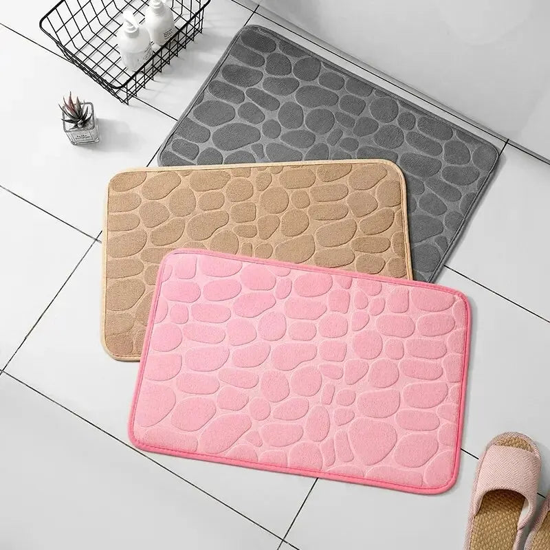 Embossed Pebble Bath Mat – Anti-Slip Bathroom & Living Room Rug