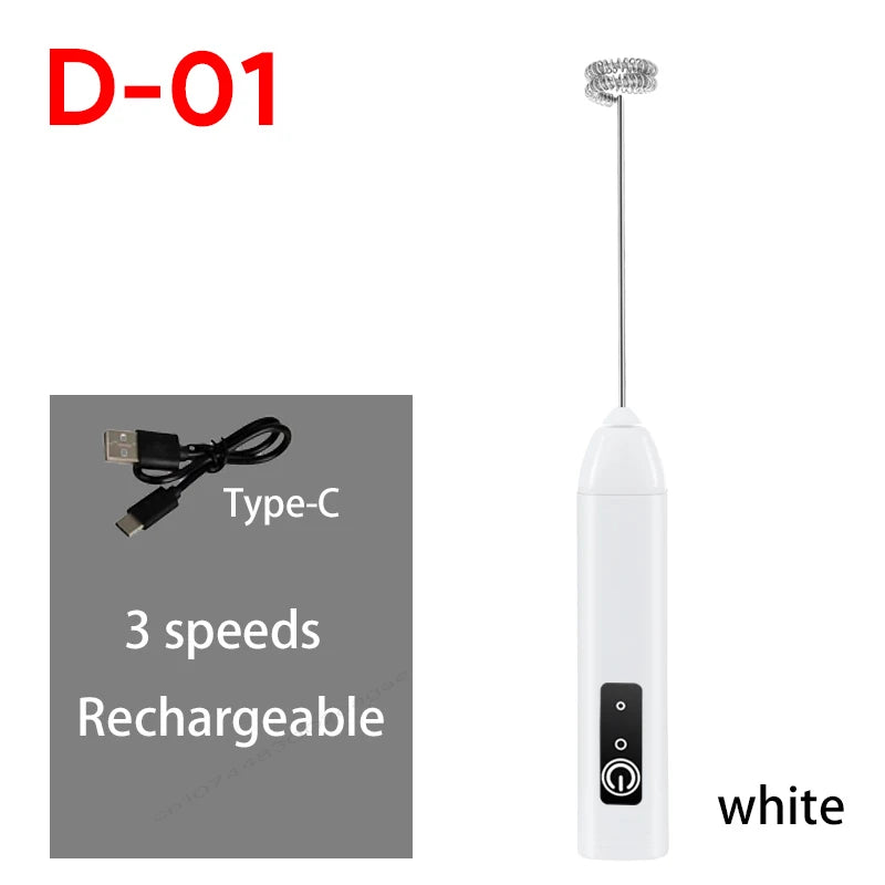 Electric Milk Frother & Egg Beater – USB Rechargeable Handheld Whisk