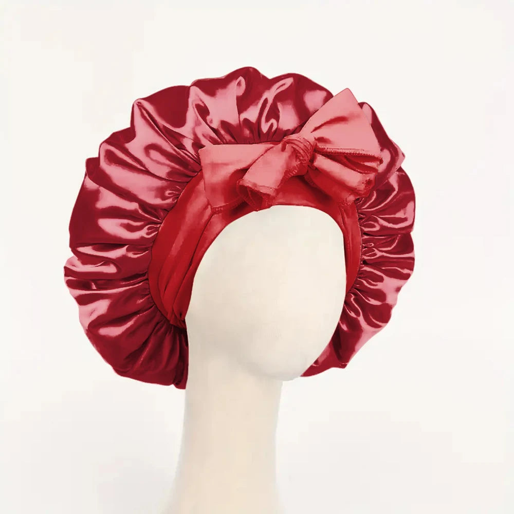 Satin Silk Hair Bonnet – Adjustable Sleeping Bonnet for Women & Men