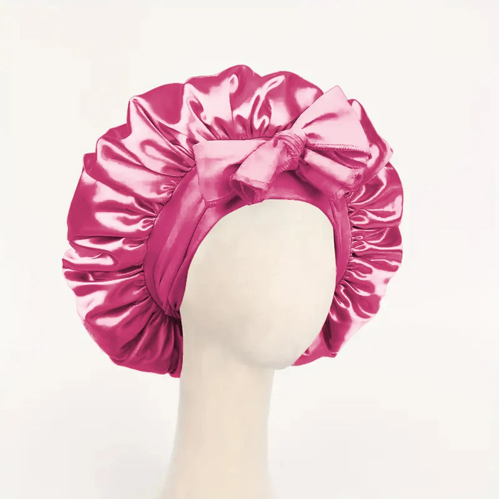 Satin Silk Hair Bonnet – Adjustable Sleeping Bonnet for Women & Men
