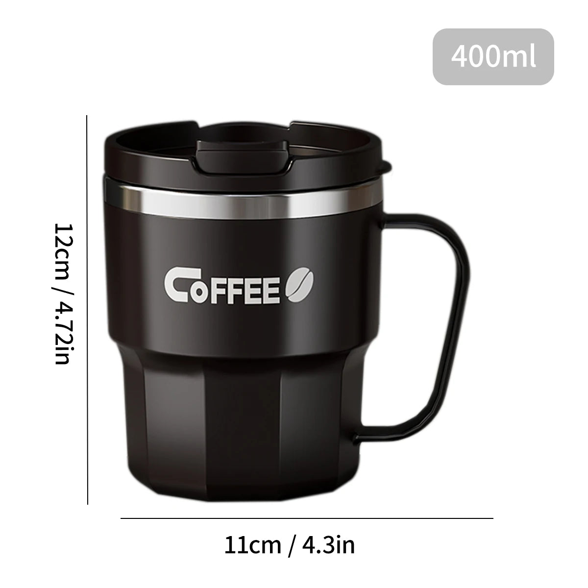 Double Layer Stainless Steel Coffee Mug – 400ML Insulated Cup