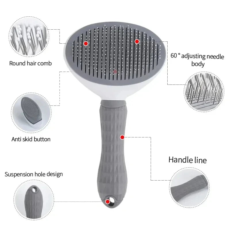 Self-Cleaning Pet Grooming Brush – Deshedding & Dematting Comb